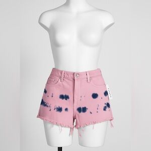 PacSun Women’s Ultra High Rise Vintage Tie-Dye Denim Shorts Pink Size 25